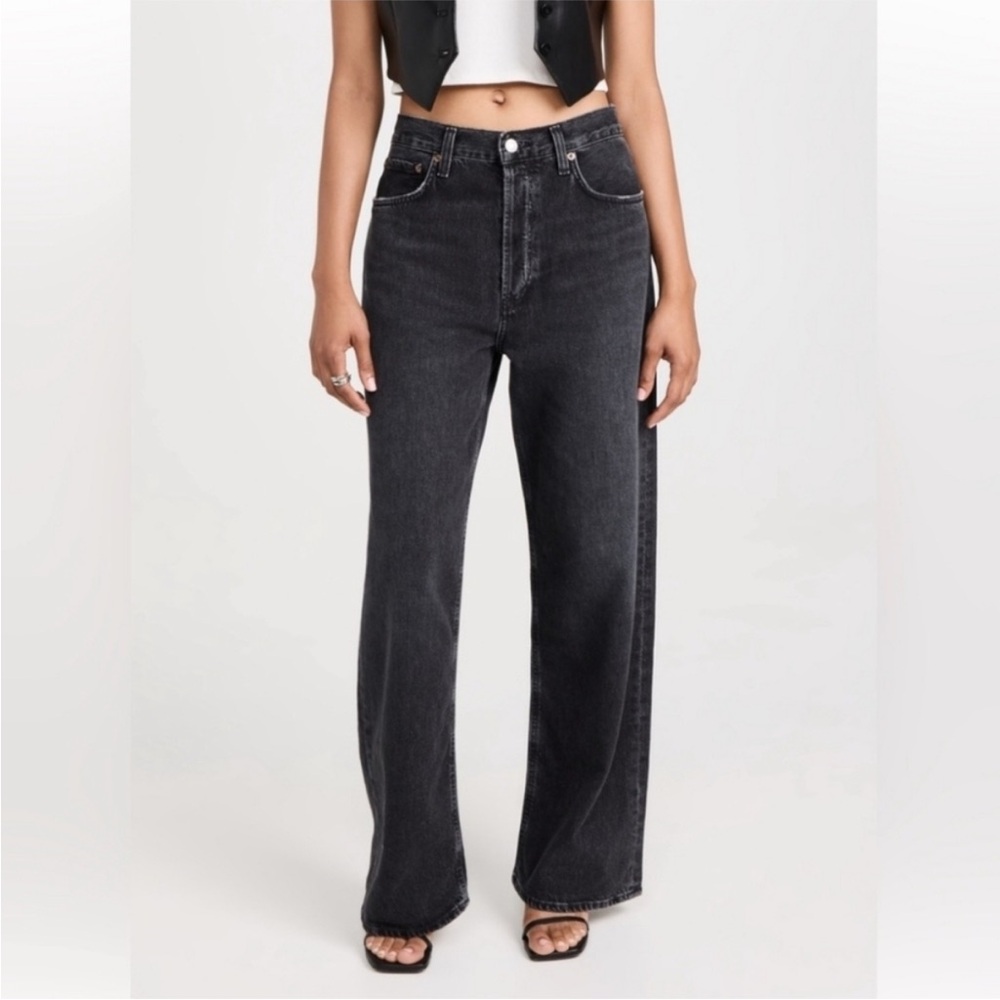 Agolde Low Slung Baggy Jeans size 29 washed black